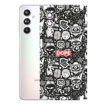 Samsung M/F/Note/Flip and C Phone Skins (All Models) - Dope Stay Classy Black Doodles - Matte Finish (M-126) Samsung Galaxy F54 (5G)