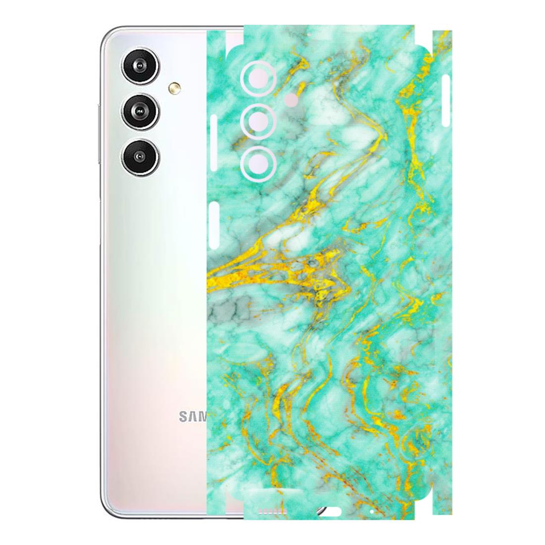 Samsung M/F/Note/Flip and C Phone Skins (All Models) - Green And Gold Marble Feel - Matte Finish (M-16) Samsung Galaxy F54 (5G)