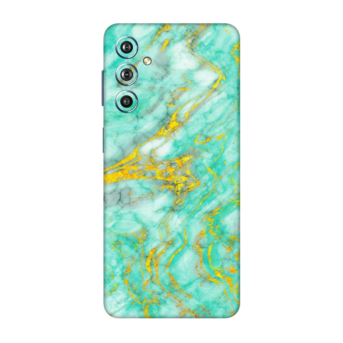Samsung M/F/Note/Flip and C Phone Skins (All Models) - Green And Gold Marble Feel - Matte Finish (M-16) Samsung Galaxy F54 (5G)