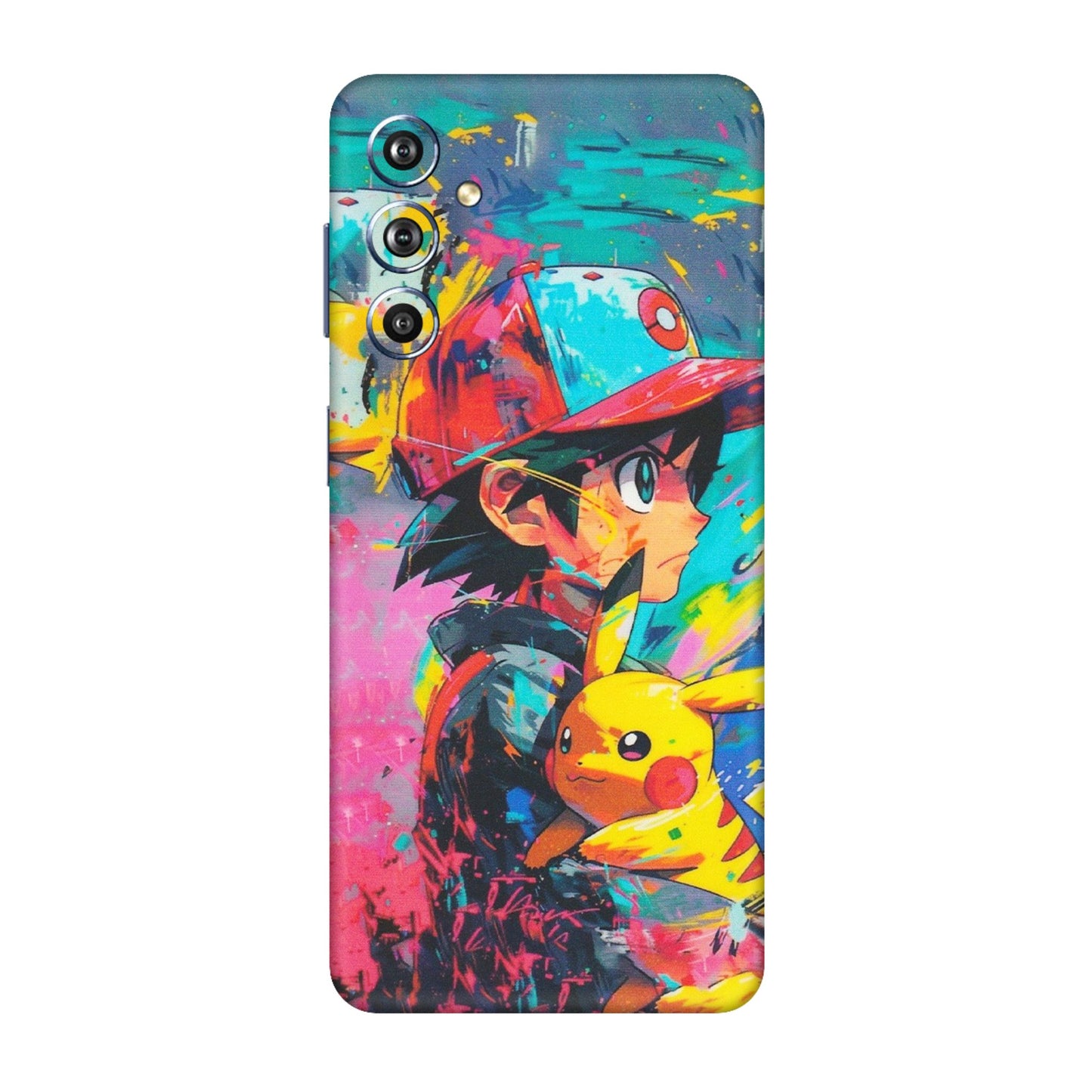 Samsung M/F/Note/Flip and C Phone Skins (All Models) - Ash & Pikachu - Matte Finish (M-26) Samsung Galaxy F54 (5G)