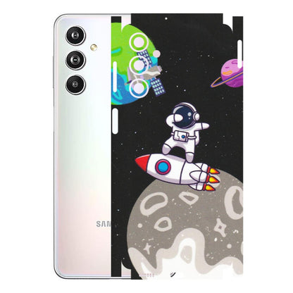Samsung M/F/Note/Flip and C Phone Skins (All Models) - Astronaut Vibing Toon Running - Matte Finish (M-39) Samsung Galaxy F54 (5G)
