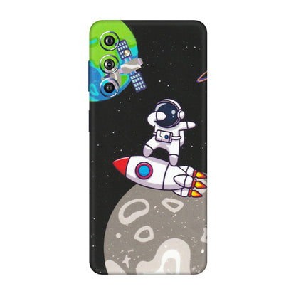 Samsung M/F/Note/Flip and C Phone Skins (All Models) - Astronaut Vibing Toon Running - Matte Finish (M-39) Samsung Galaxy F54 (5G)