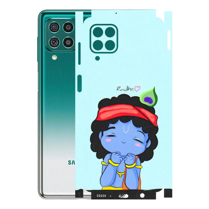 Samsung M/F/Note/Flip and C Phone Skins (All Models) - Radhe Radhe Cute Toon - 3D Embossed Finish (L-05) Samsung Galaxy F62