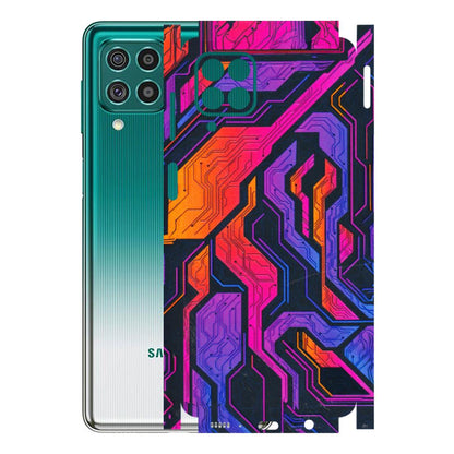 Samsung M/F/Note/Flip and C Phone Skins (All Models) - Tech Circuits Futuristic - 3D Embossed Finish (L-07) Samsung Galaxy F62