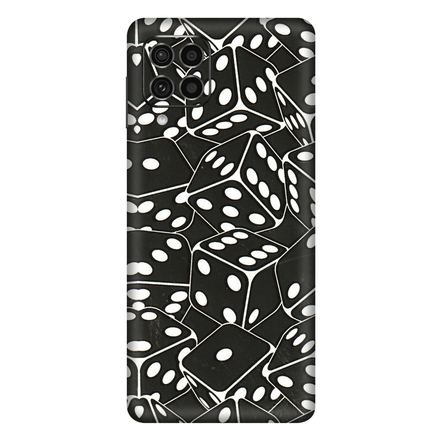 Samsung M/F/Note/Flip and C Phone Skins (All Models) - Big Black Dices - 3D Embossed Finish (L-106) Samsung Galaxy F62