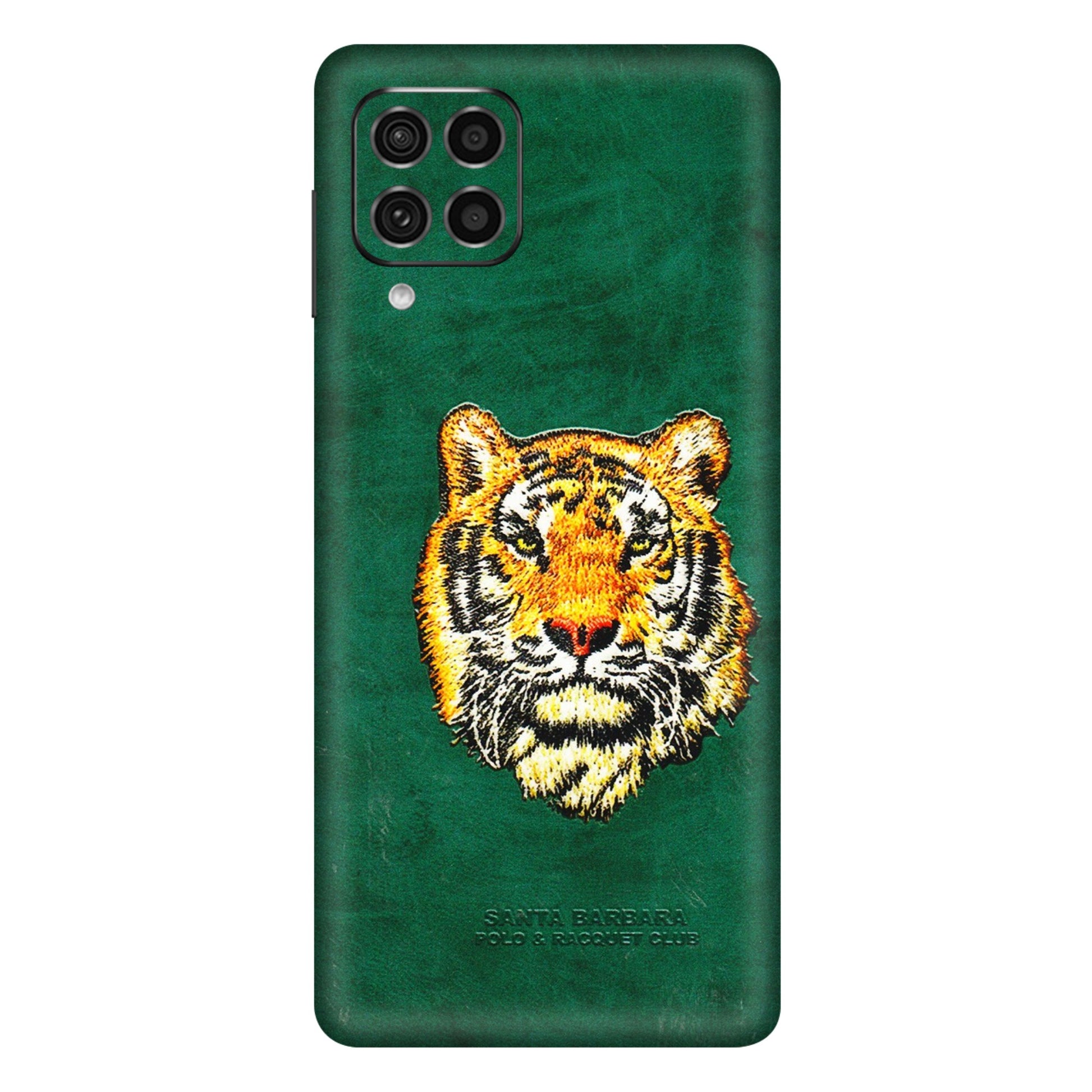 Samsung M/F/Note/Flip and C Phone Skins (All Models) - Leather Feel Tiger - 3D Embossed Finish (L-111) Samsung Galaxy F62
