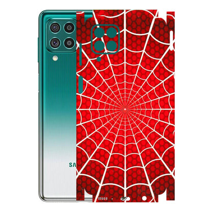 Samsung M/F/Note/Flip and C Phone Skins (All Models) - Classic Spidey Web - 3D Embossed Finish (L-115) Samsung Galaxy F62