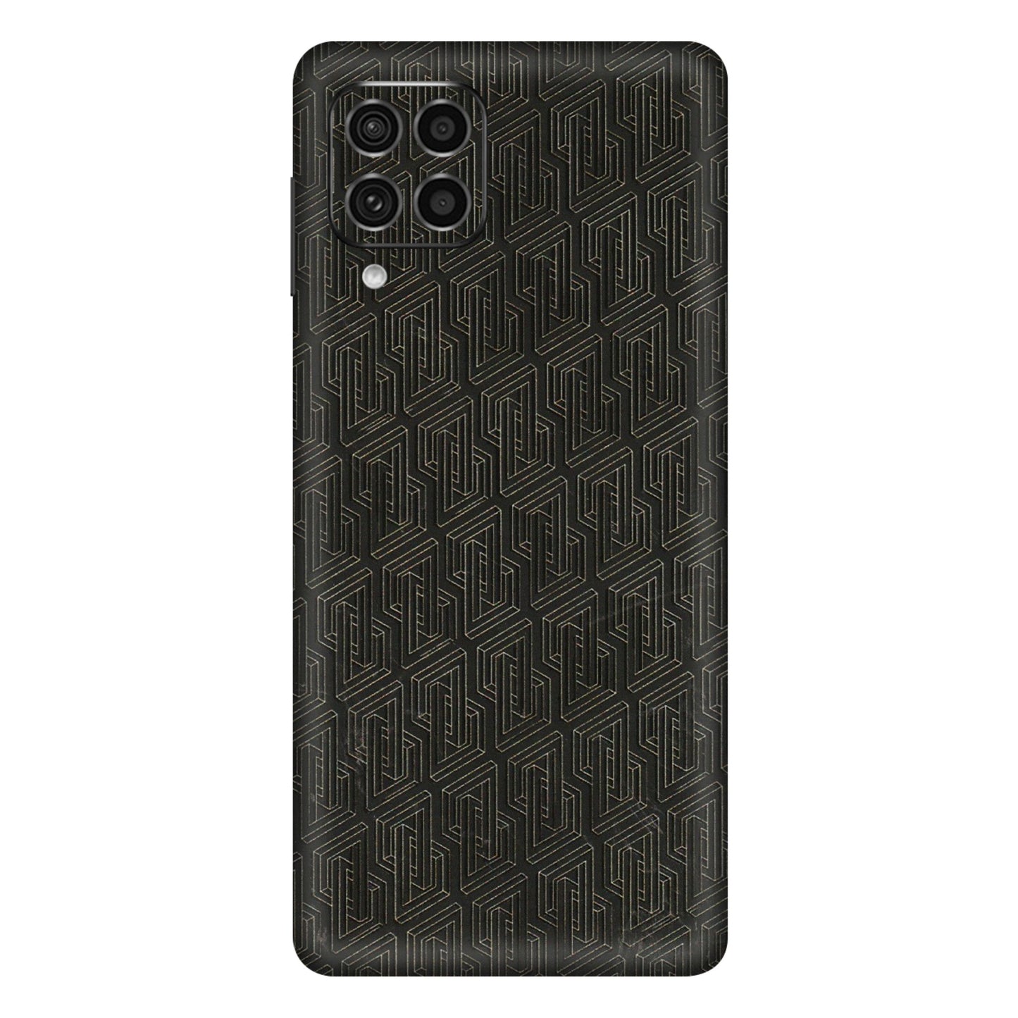 Samsung M/F/Note/Flip and C Phone Skins (All Models) - Black Abstract Pattern - 3D Embossed Finish (L-117) Samsung Galaxy F62