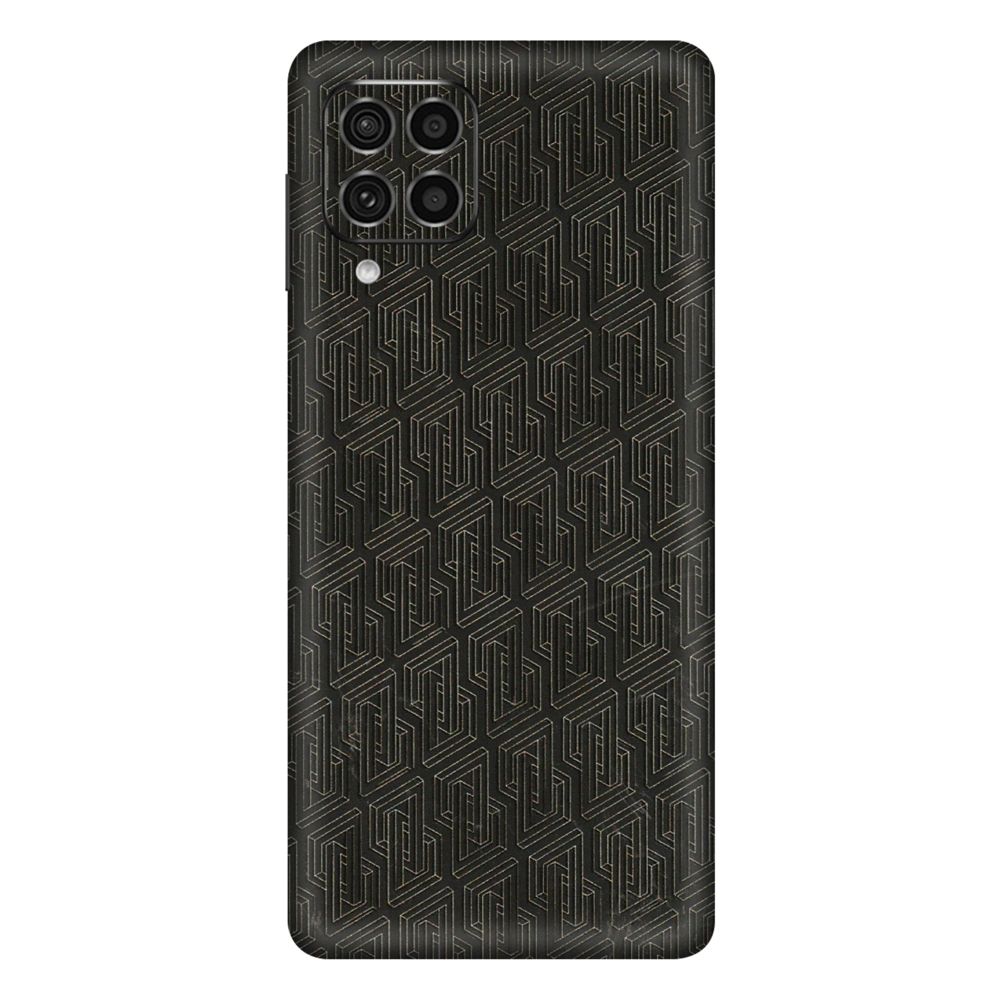 Samsung M/F/Note/Flip and C Phone Skins (All Models) - Black Abstract Pattern - 3D Embossed Finish (L-117) Samsung Galaxy F62