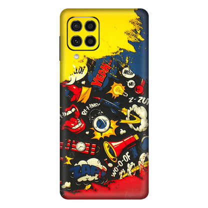 Samsung M/F/Note/Flip and C Phone Skins (All Models) - Pacific Doodle Art - 3D Embossed Finish (L-120) Samsung Galaxy F62