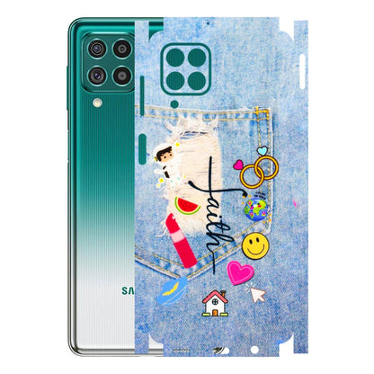 Samsung M/F/Note/Flip and C Phone Skins (All Models) - Denim Jeans Pocket - 3D Embossed Finish (L-134) Samsung Galaxy F62