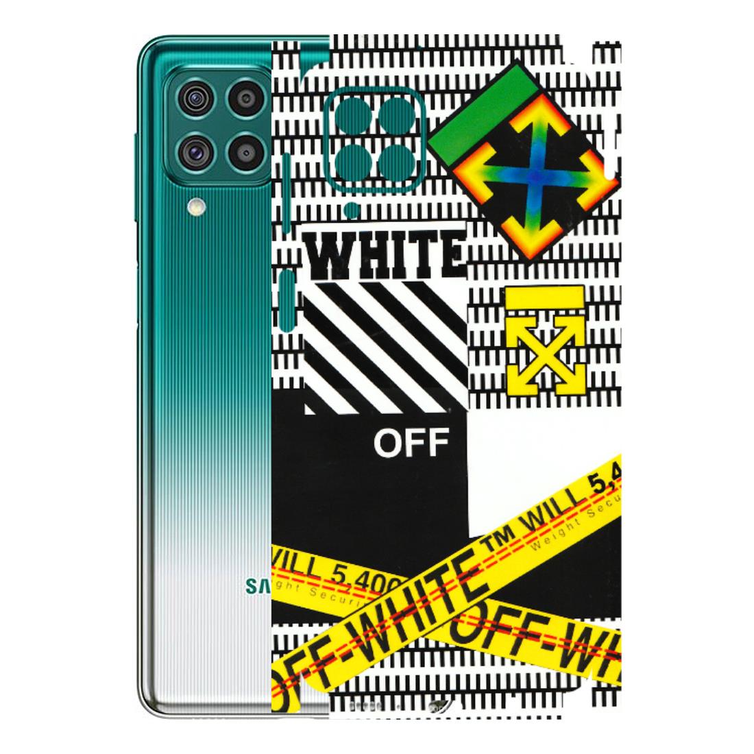 Samsung M/F/Note/Flip and C Phone Skins (All Models) - White Off Abstract - 3D Embossed Finish (L-172) Samsung Galaxy F62