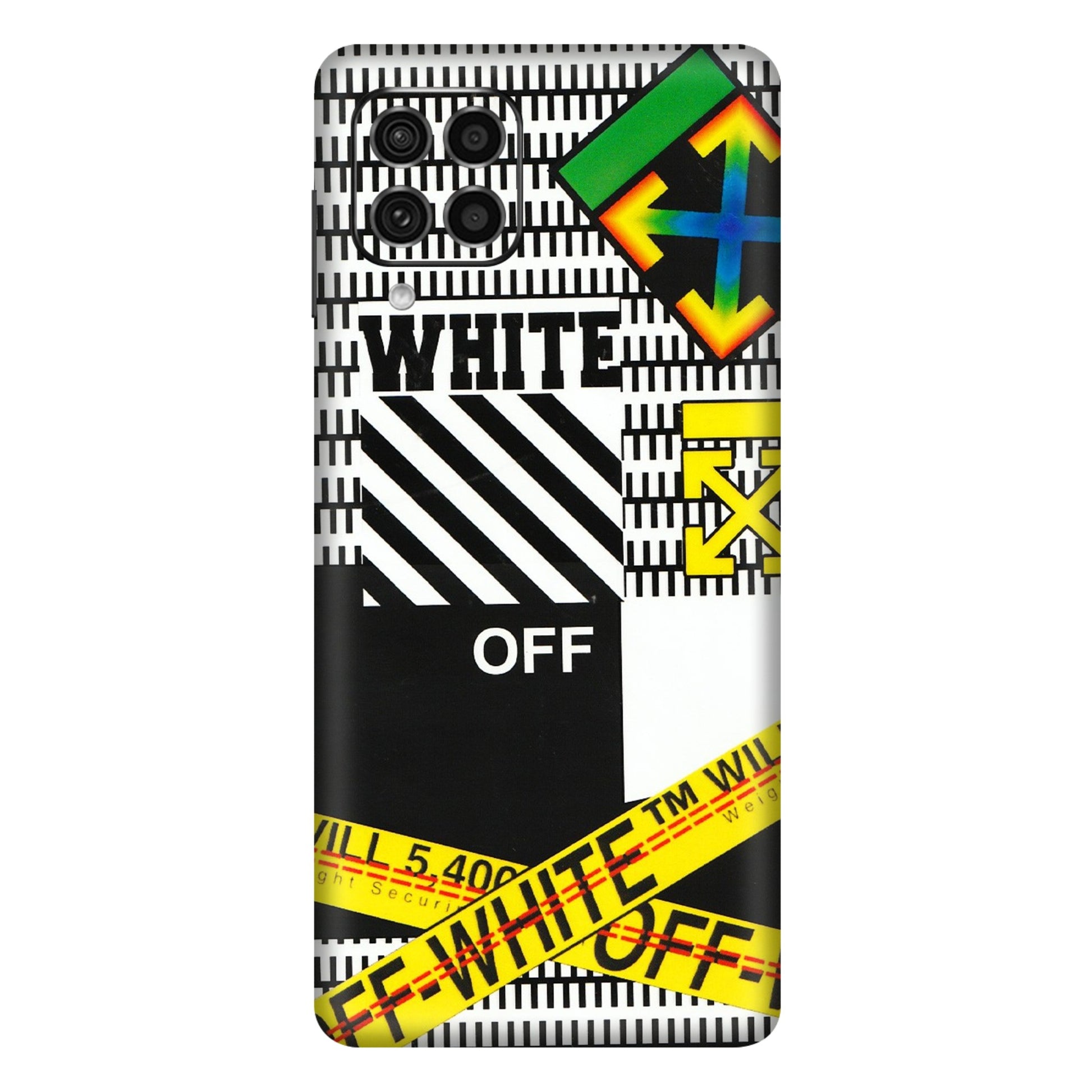 Samsung M/F/Note/Flip and C Phone Skins (All Models) - White Off Abstract - 3D Embossed Finish (L-172) Samsung Galaxy F62