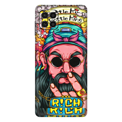 Samsung M/F/Note/Flip and C Phone Skins (All Models) - Battle King Dude Face - 3D Embossed Finish (L-178) Samsung Galaxy F62