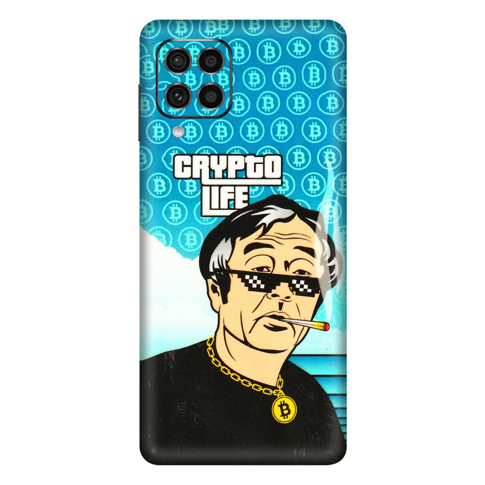 Samsung M/F/Note/Flip and C Phone Skins (All Models) - Crypto Thug Life - 3D Embossed Finish (L-179) Samsung Galaxy F62