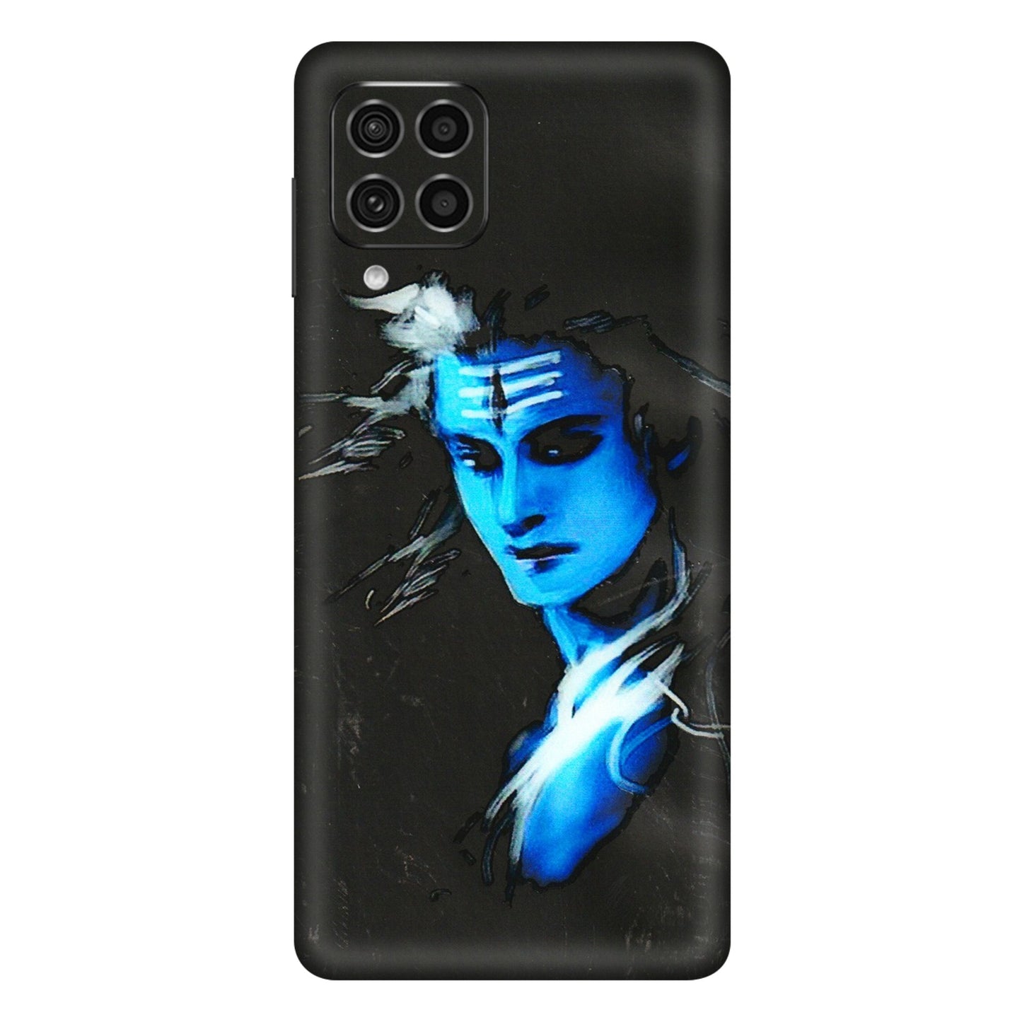 Samsung M/F/Note/Flip and C Phone Skins (All Models) - Har Har Mahadev Blue/Black - 3D Embossed Finish (L-185) Samsung Galaxy F62