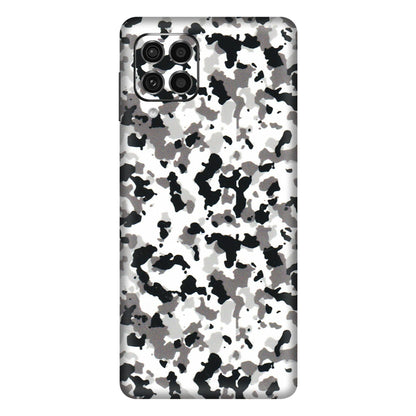Samsung M/F/Note/Flip and C Phone Skins (All Models) - White Black Camouflage - 3D Embossed Finish (L-18) Samsung Galaxy F62