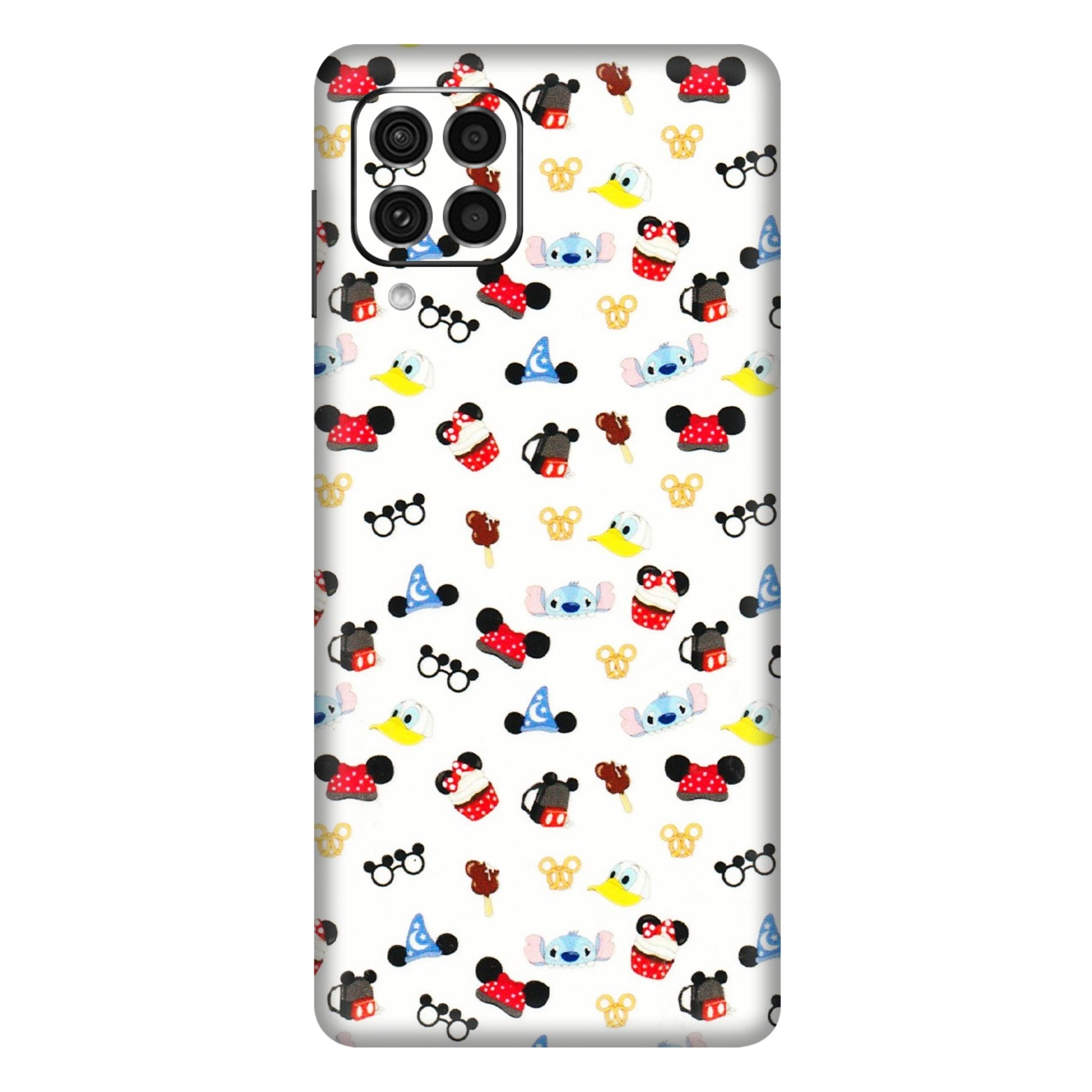Samsung M/F/Note/Flip and C Phone Skins (All Models) - Minnie Mouse & Donald Doodles s - 3D Embossed Finish (L-194) Samsung Galaxy F62
