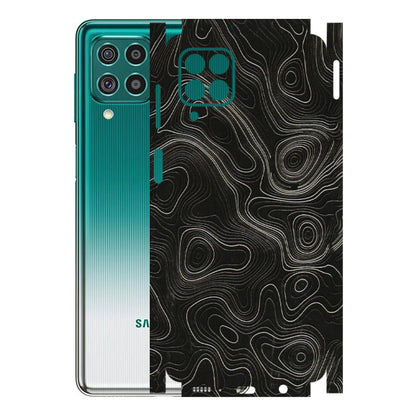 Samsung M/F/Note/Flip and C Phone Skins (All Models) - Black Swirl - 3D Embossed Finish (L-196) Samsung Galaxy F62