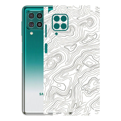 Samsung M/F/Note/Flip and C Phone Skins (All Models) - White Black Swirls - 3D Embossed Finish (L-219) Samsung Galaxy F62