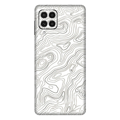 Samsung M/F/Note/Flip and C Phone Skins (All Models) - White Black Swirls - 3D Embossed Finish (L-219) Samsung Galaxy F62