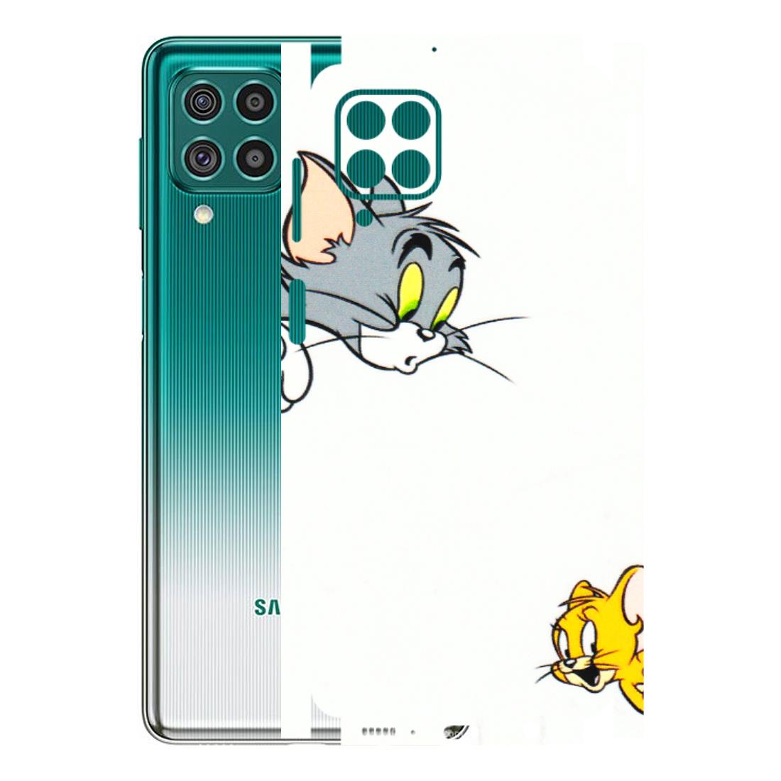 Samsung M/F/Note/Flip and C Phone Skins (All Models) - Cute Tom And Jerry - 3D Embossed Finish (L-220) Samsung Galaxy F62