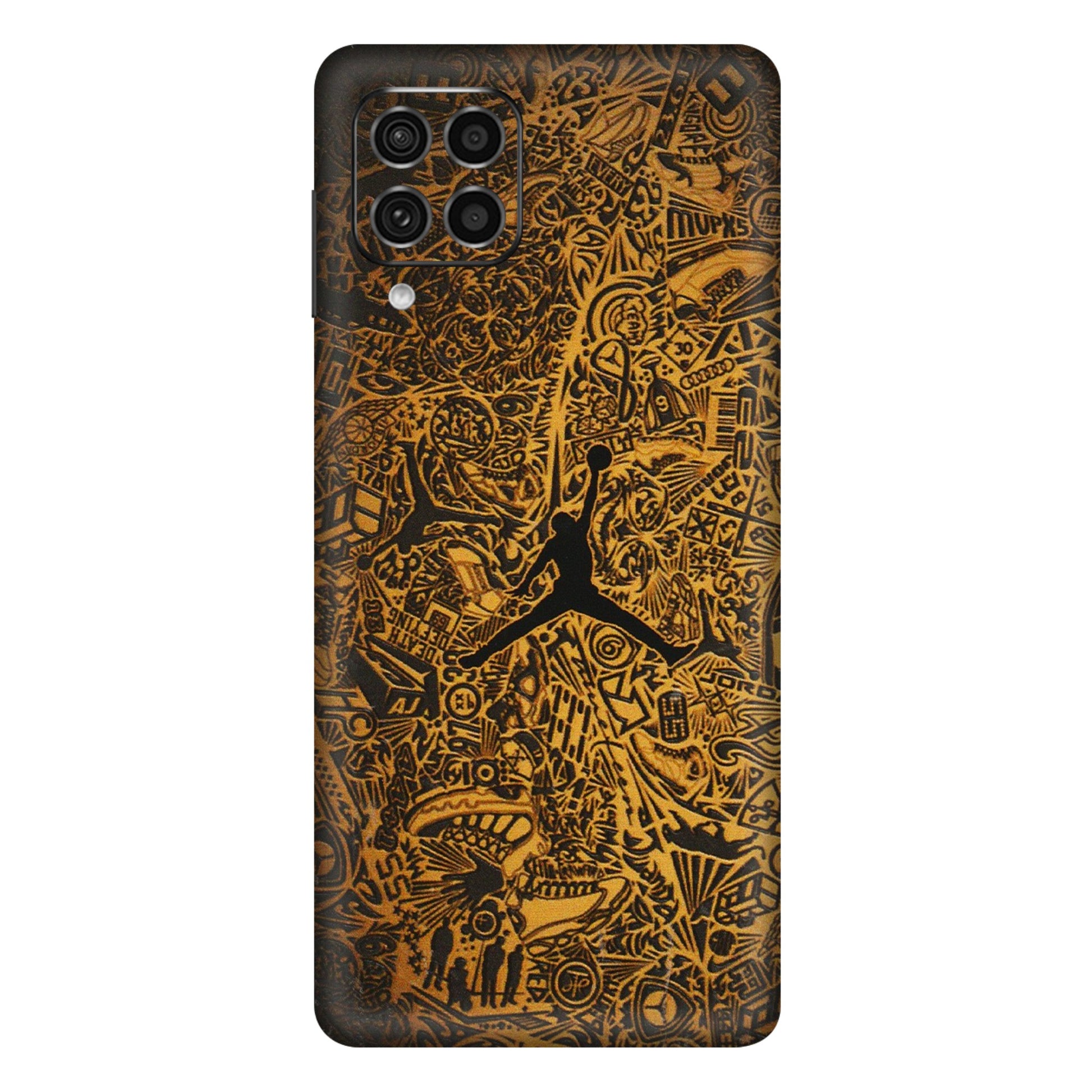 Samsung M/F/Note/Flip and C Phone Skins (All Models) - Premium Gold Basketball Player - 3D Embossed Finish (L-236) Samsung Galaxy F62