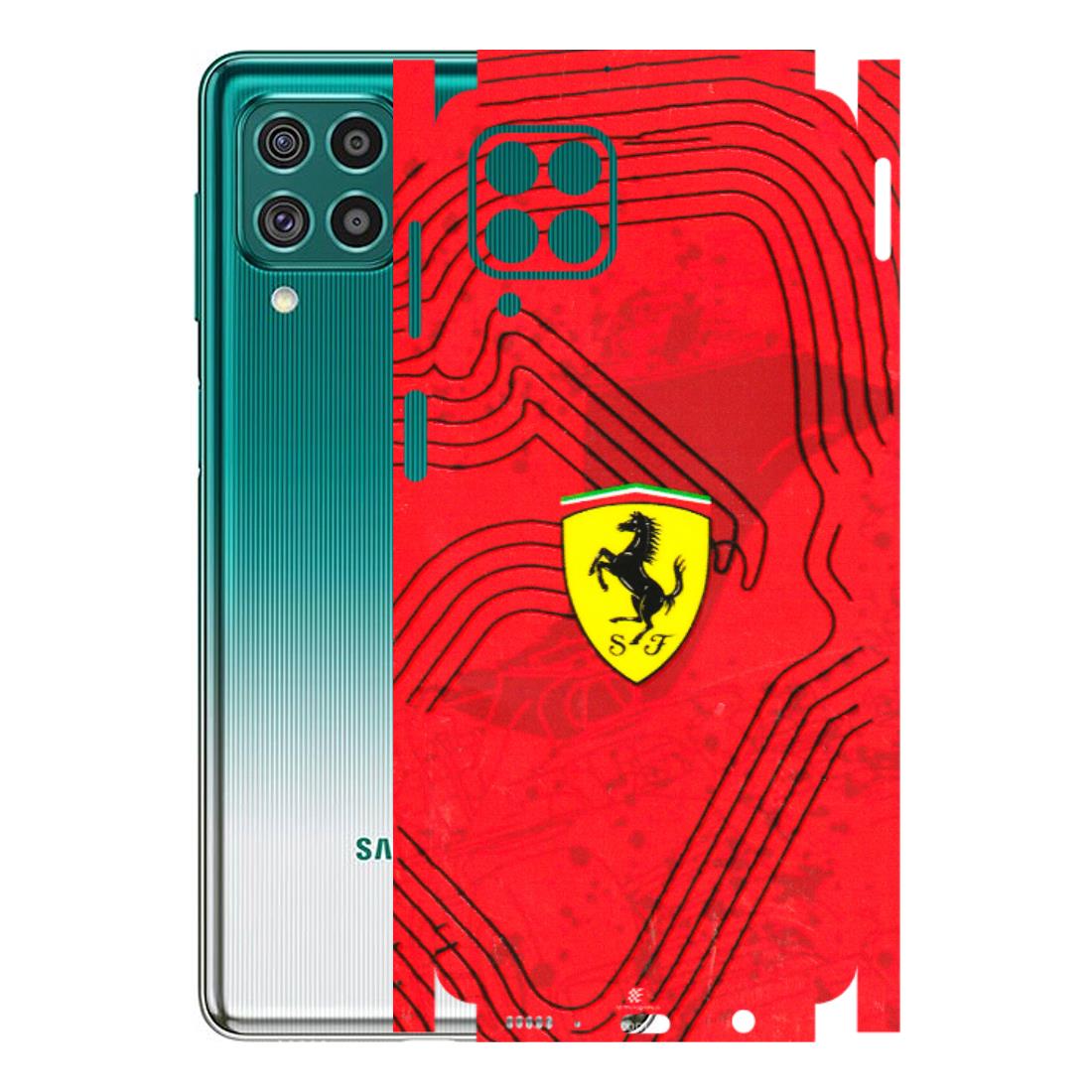 Samsung M/F/Note/Flip and C Phone Skins (All Models) - Red Ferrari Logo Stylish - 3D Embossed Finish (L-238) Samsung Galaxy F62
