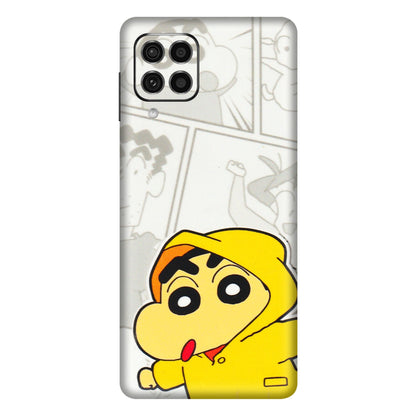 Samsung M/F/Note/Flip and C Phone Skins (All Models) - Yellow Shinchan Comic - 3D Embossed Finish (L-246) Samsung Galaxy F62