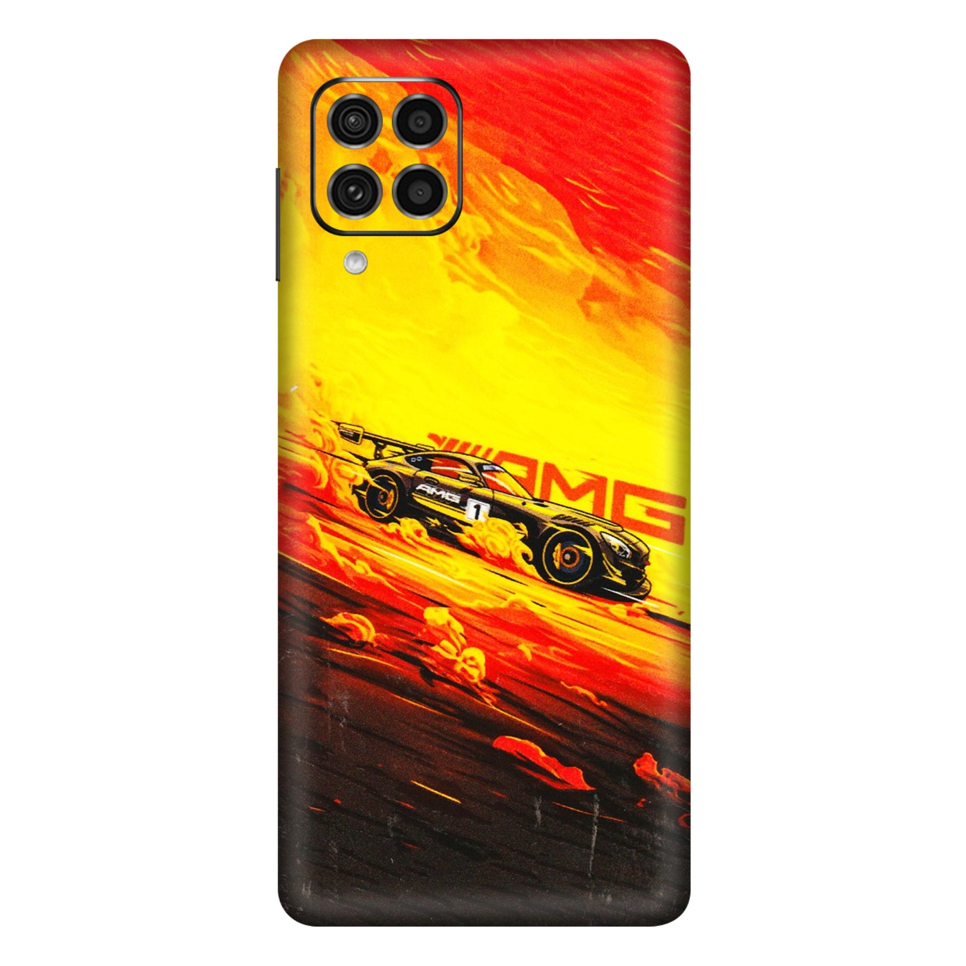 Samsung M/F/Note/Flip and C Phone Skins (All Models) - AMG Car Speed Cover - 3D Embossed Finish (L-256) Samsung Galaxy F62