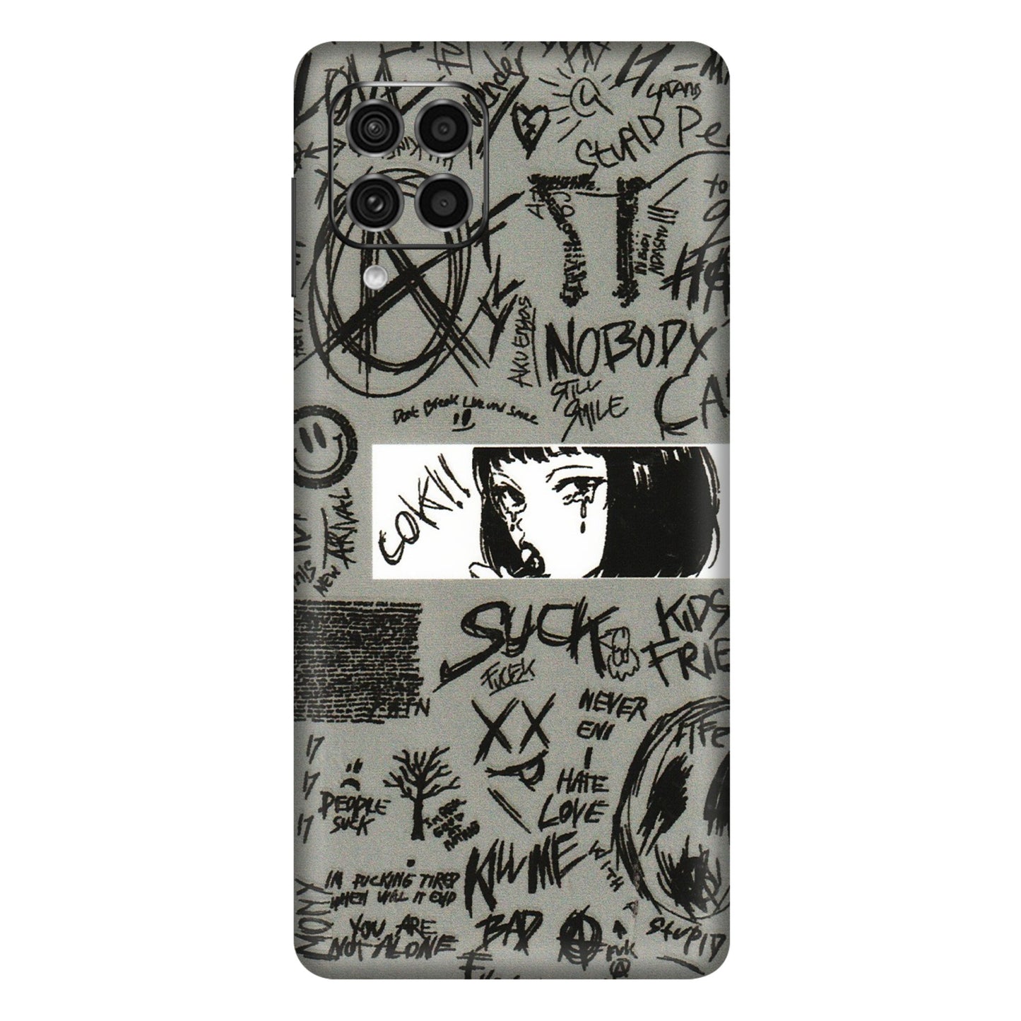 Samsung M/F/Note/Flip and C Phone Skins (All Models) - Never Have Love Anime - 3D Embossed Finish (L-260) Samsung Galaxy F62