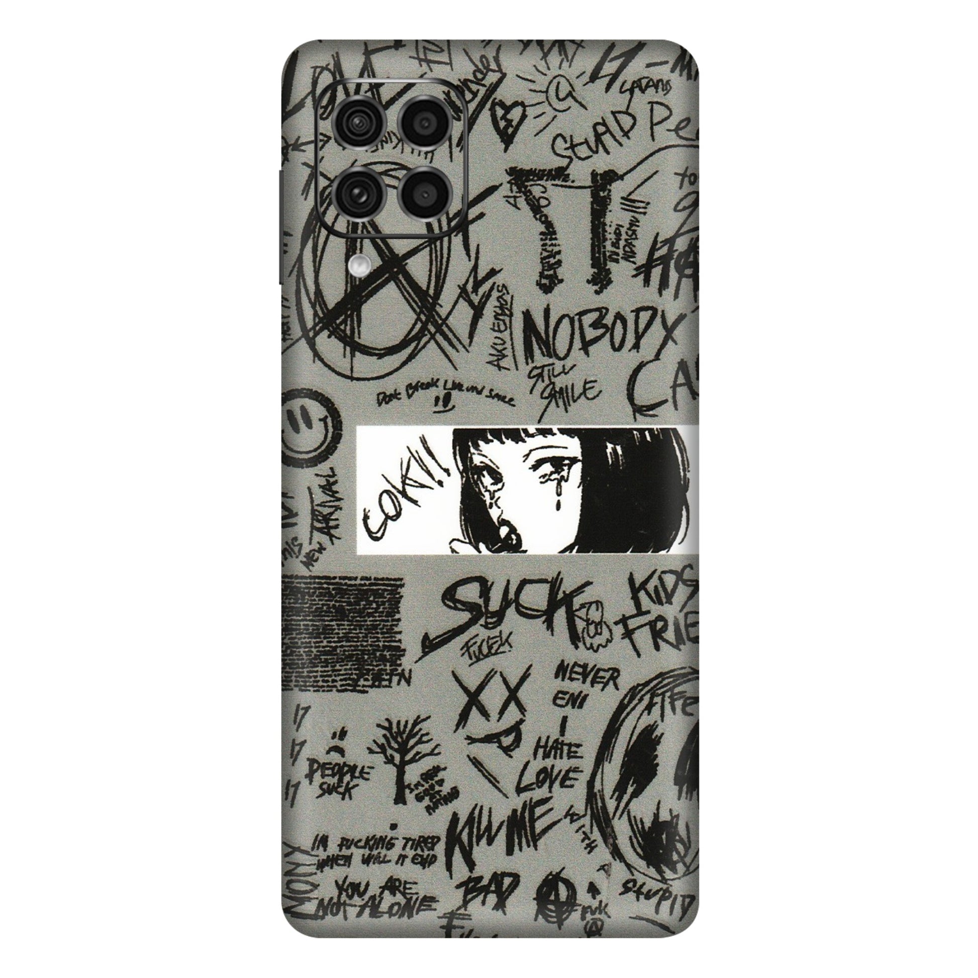 Samsung M/F/Note/Flip and C Phone Skins (All Models) - Never Have Love Anime - 3D Embossed Finish (L-260) Samsung Galaxy F62