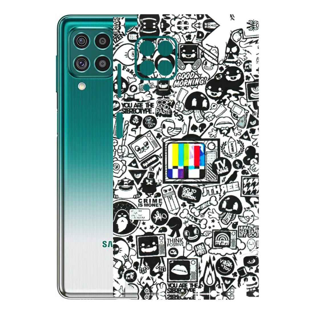 Samsung M/F/Note/Flip and C Phone Skins (All Models) - Doodles Positive Art - 3D Embossed Finish (L-263) Samsung Galaxy F62