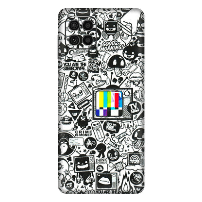 Samsung M/F/Note/Flip and C Phone Skins (All Models) - Doodles Positive Art - 3D Embossed Finish (L-263) Samsung Galaxy F62