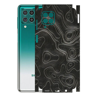 Samsung M/F/Note/Flip and C Phone Skins (All Models) - Abstract White Line Map - 3D Embossed Finish (L-269) Samsung Galaxy F62