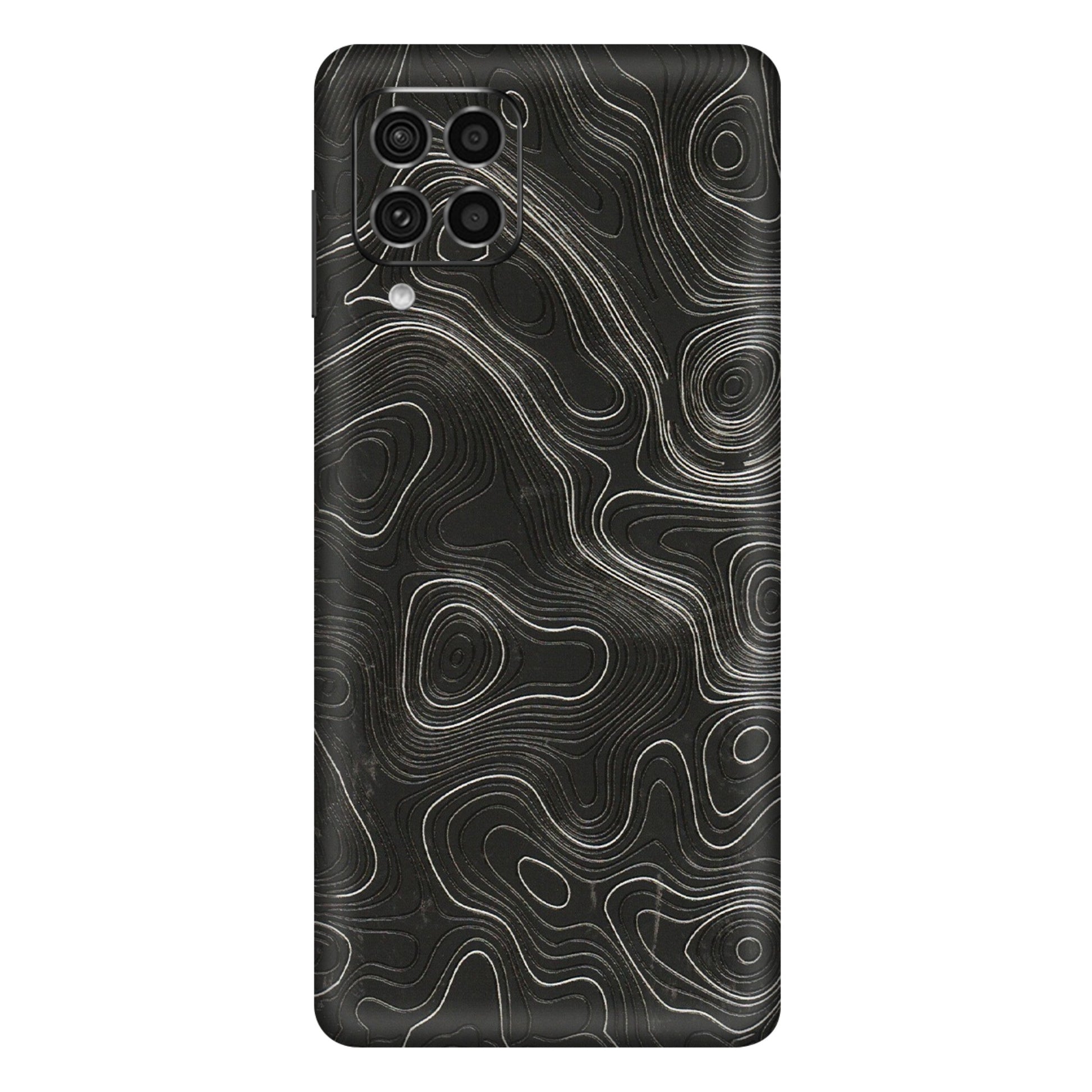 Samsung M/F/Note/Flip and C Phone Skins (All Models) - Abstract White Line Map - 3D Embossed Finish (L-269) Samsung Galaxy F62