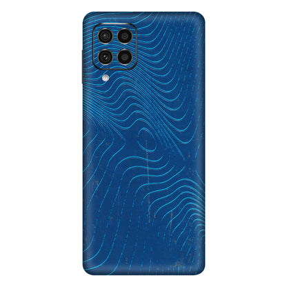 Samsung M/F/Note/Flip and C Phone Skins (All Models) - Abstract Blue Line Map - 3D Embossed Finish (L-272) Samsung Galaxy F62