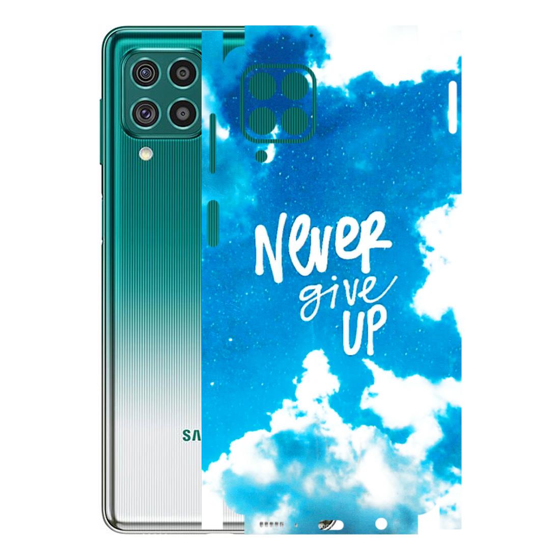 Samsung M/F/Note/Flip and C Phone Skins (All Models) - Never Give Up - 3D Embossed Finish (L-279) Samsung Galaxy F62