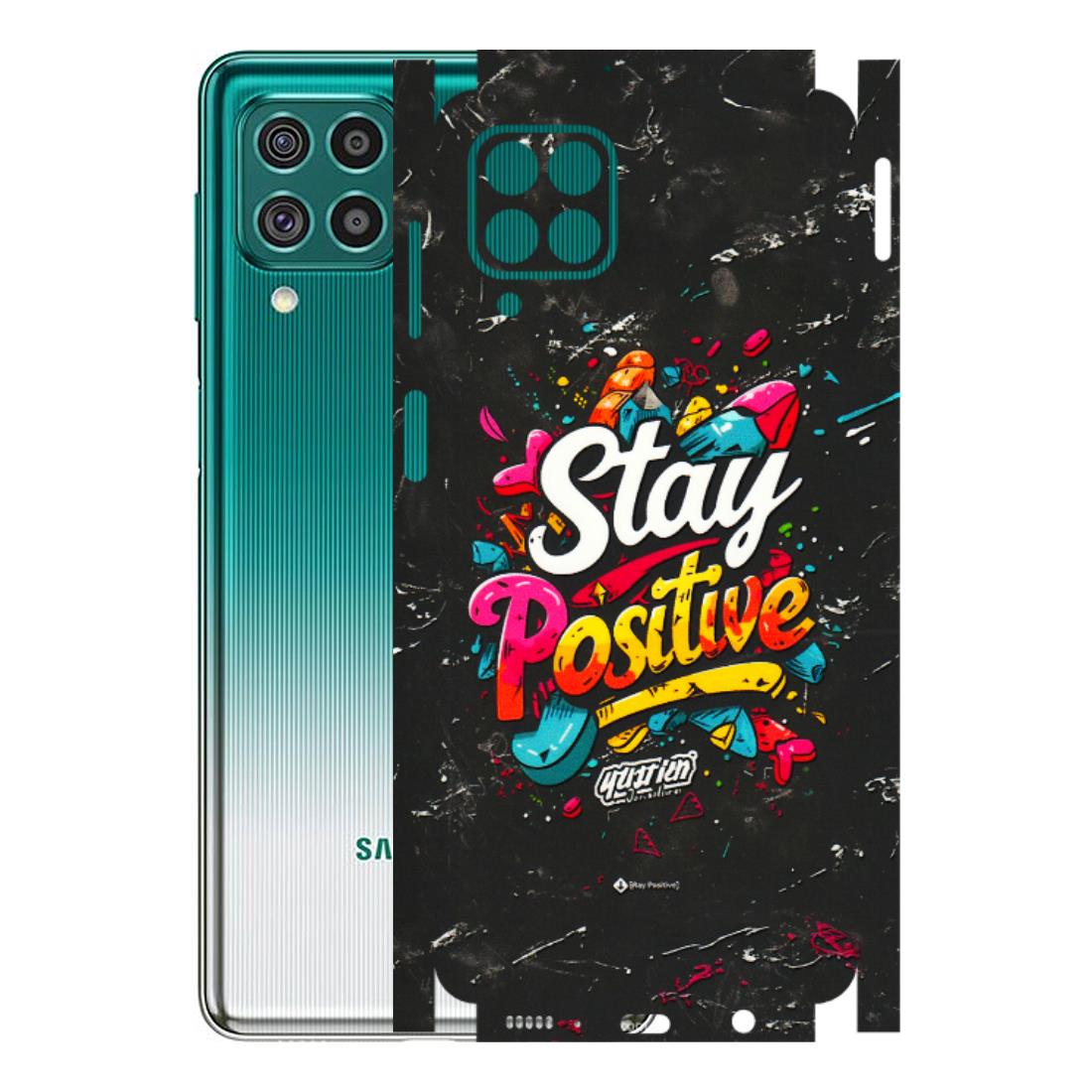 Samsung M/F/Note/Flip and C Phone Skins (All Models) - Stay Positive Black - 3D Embossed Finish (L-31) Samsung Galaxy F62