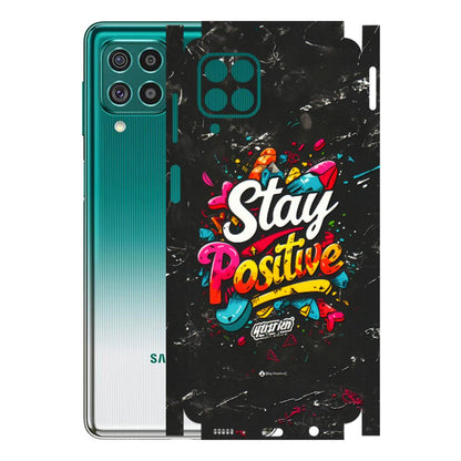 Samsung M/F/Note/Flip and C Phone Skins (All Models) - Stay Positive Black - 3D Embossed Finish (L-31) Samsung Galaxy F62