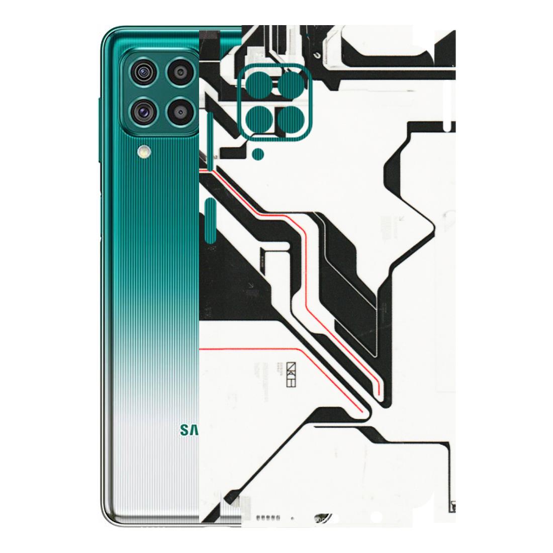 Samsung M/F/Note/Flip and C Phone Skins (All Models) - White Techy Logo - 3D Embossed Finish (L-312) Samsung Galaxy F62
