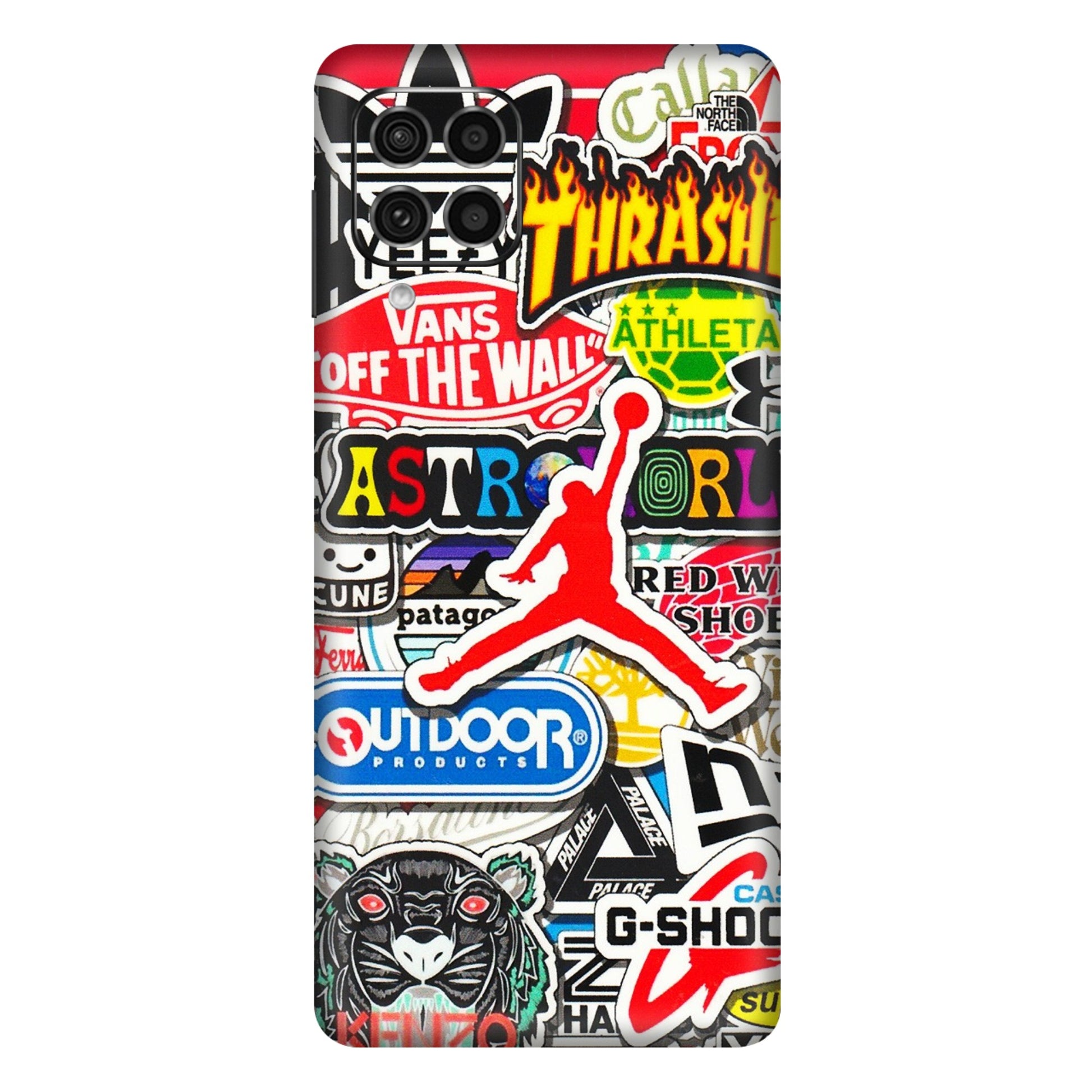 Samsung M/F/Note/Flip and C Phone Skins (All Models) - Multi Brands Sticker Graffiti - 3D Embossed Finish (L-37) Samsung Galaxy F62