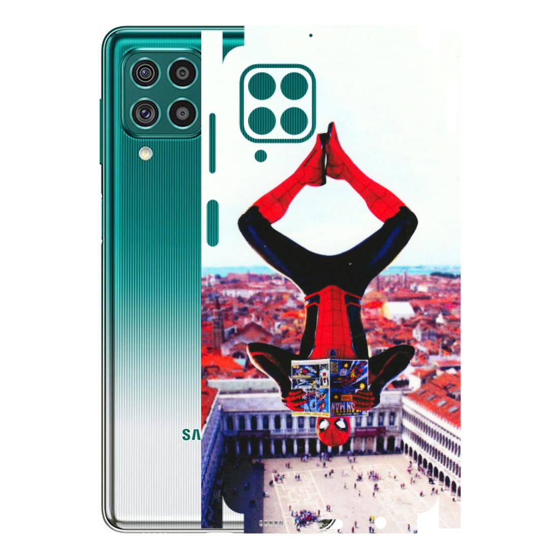 Samsung M/F/Note/Flip and C Phone Skins (All Models) - Spiderman Hanging - 3D Embossed Finish (L-53) Samsung Galaxy F62