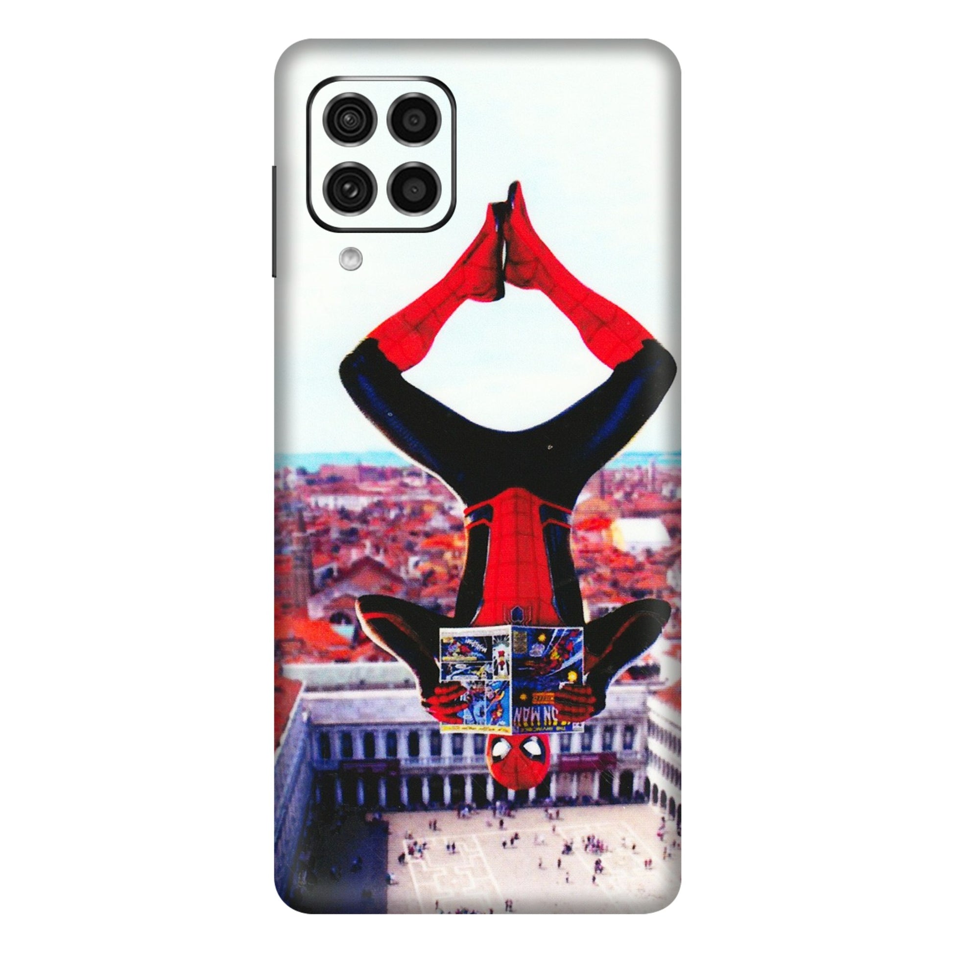Samsung M/F/Note/Flip and C Phone Skins (All Models) - Spiderman Hanging - 3D Embossed Finish (L-53) Samsung Galaxy F62
