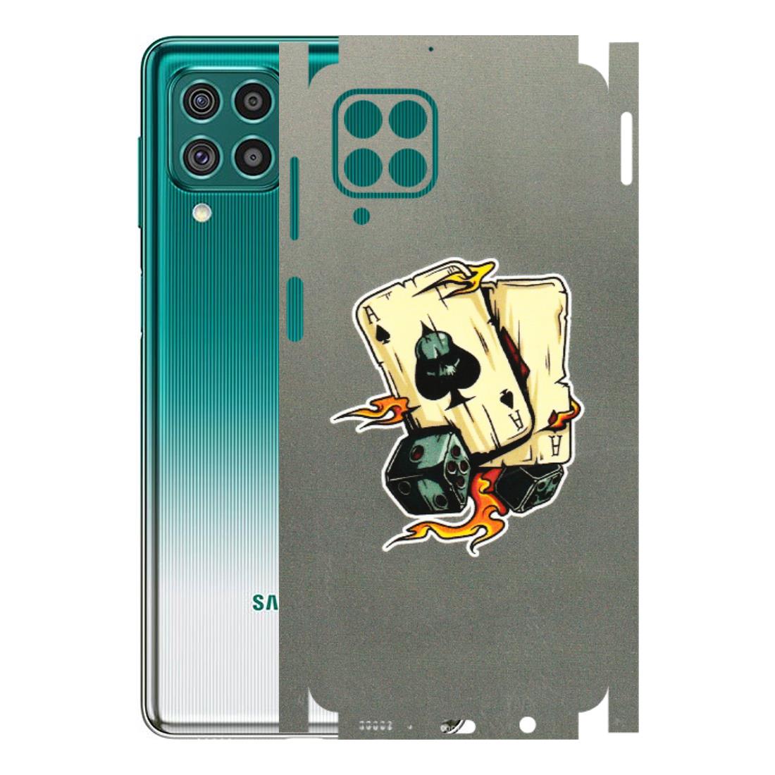 Samsung M/F/Note/Flip and C Phone Skins (All Models) - Grey Cards Of Ace - 3D Embossed Finish (L-77) Samsung Galaxy F62