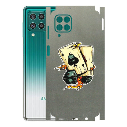 Samsung M/F/Note/Flip and C Phone Skins (All Models) - Grey Cards Of Ace - 3D Embossed Finish (L-77) Samsung Galaxy F62