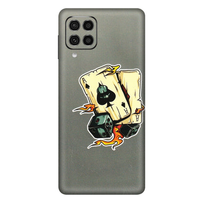 Samsung M/F/Note/Flip and C Phone Skins (All Models) - Grey Cards Of Ace - 3D Embossed Finish (L-77) Samsung Galaxy F62