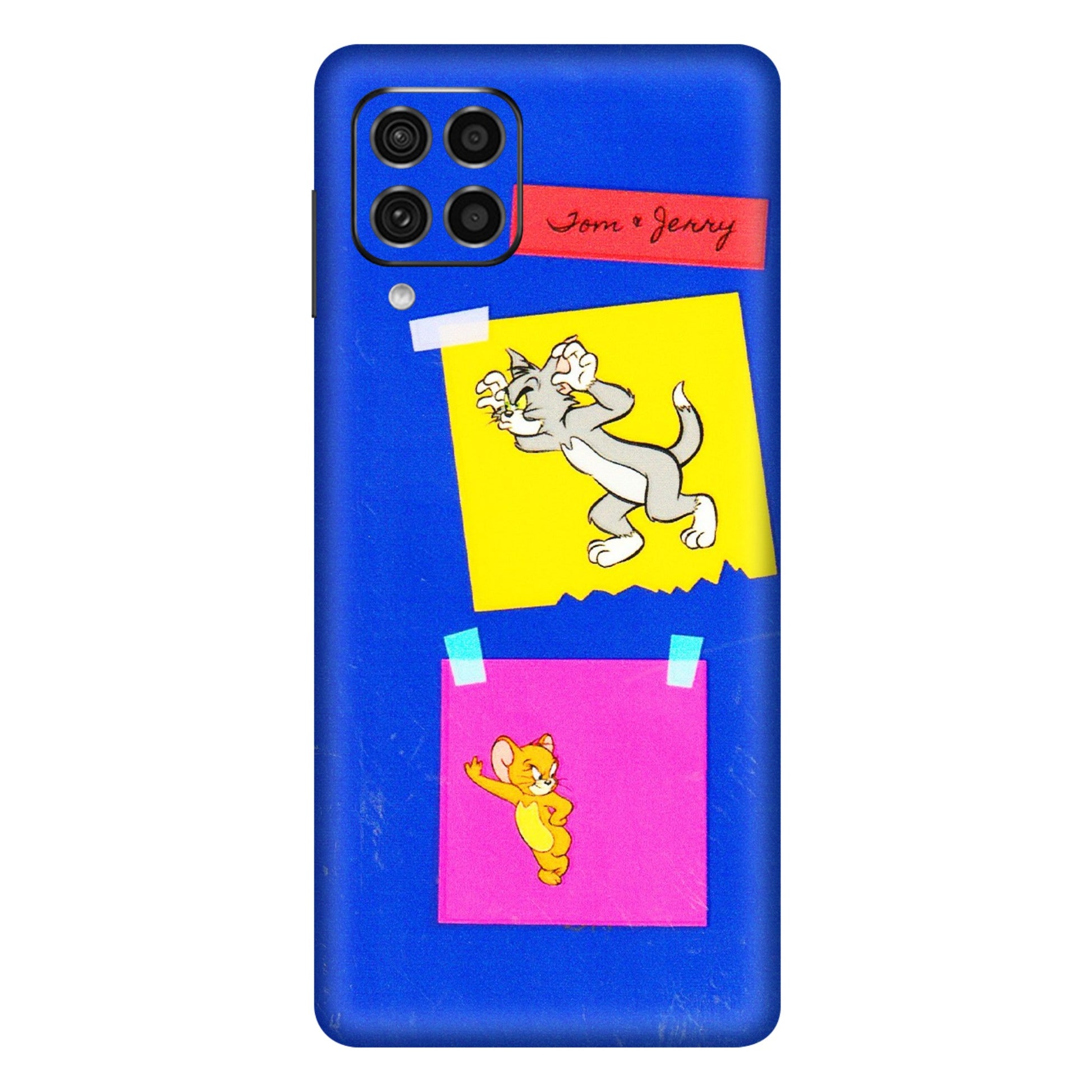 Samsung M/F/Note/Flip and C Phone Skins (All Models) - Tom N Jerry Sticky Notes - 3D Embossed Finish (L-88) Samsung Galaxy F62