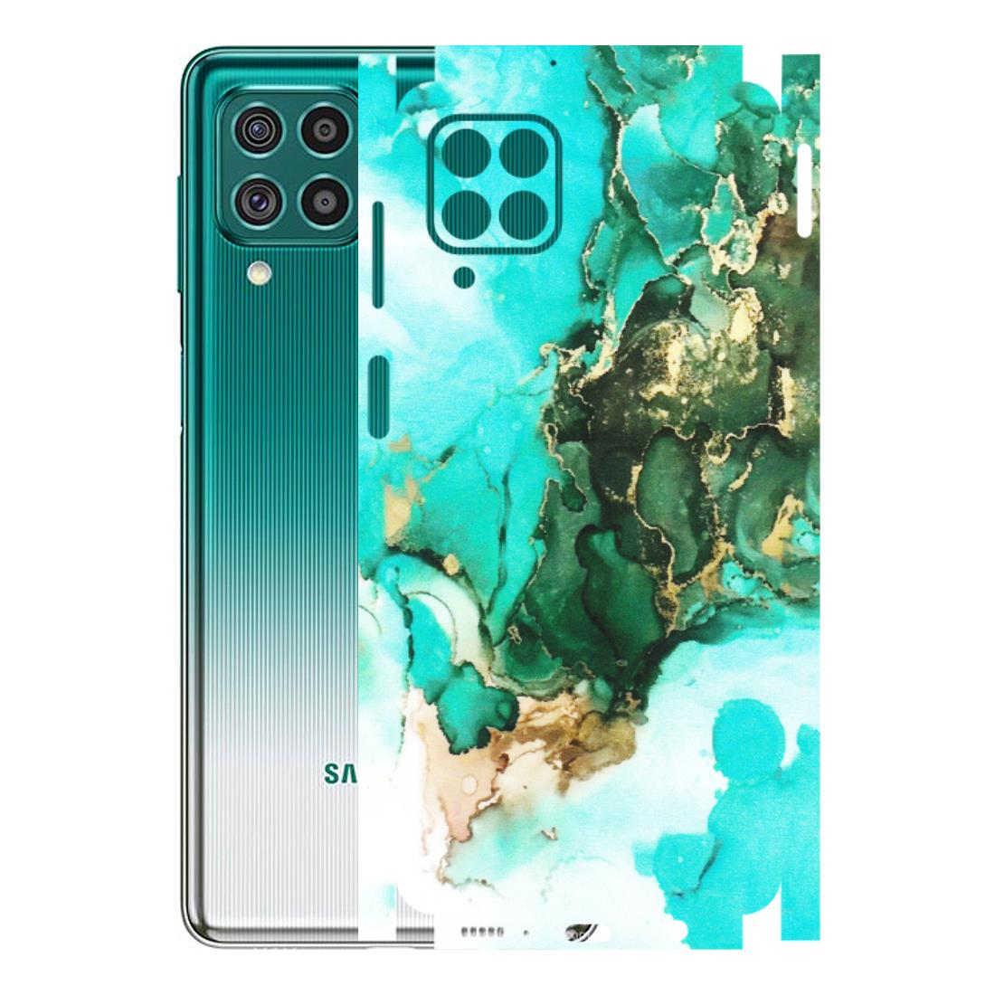 Samsung M/F/Note/Flip and C Phone Skins (All Models) - The Blue Gold Marble - Matte Finish (M-124) Samsung Galaxy F62
