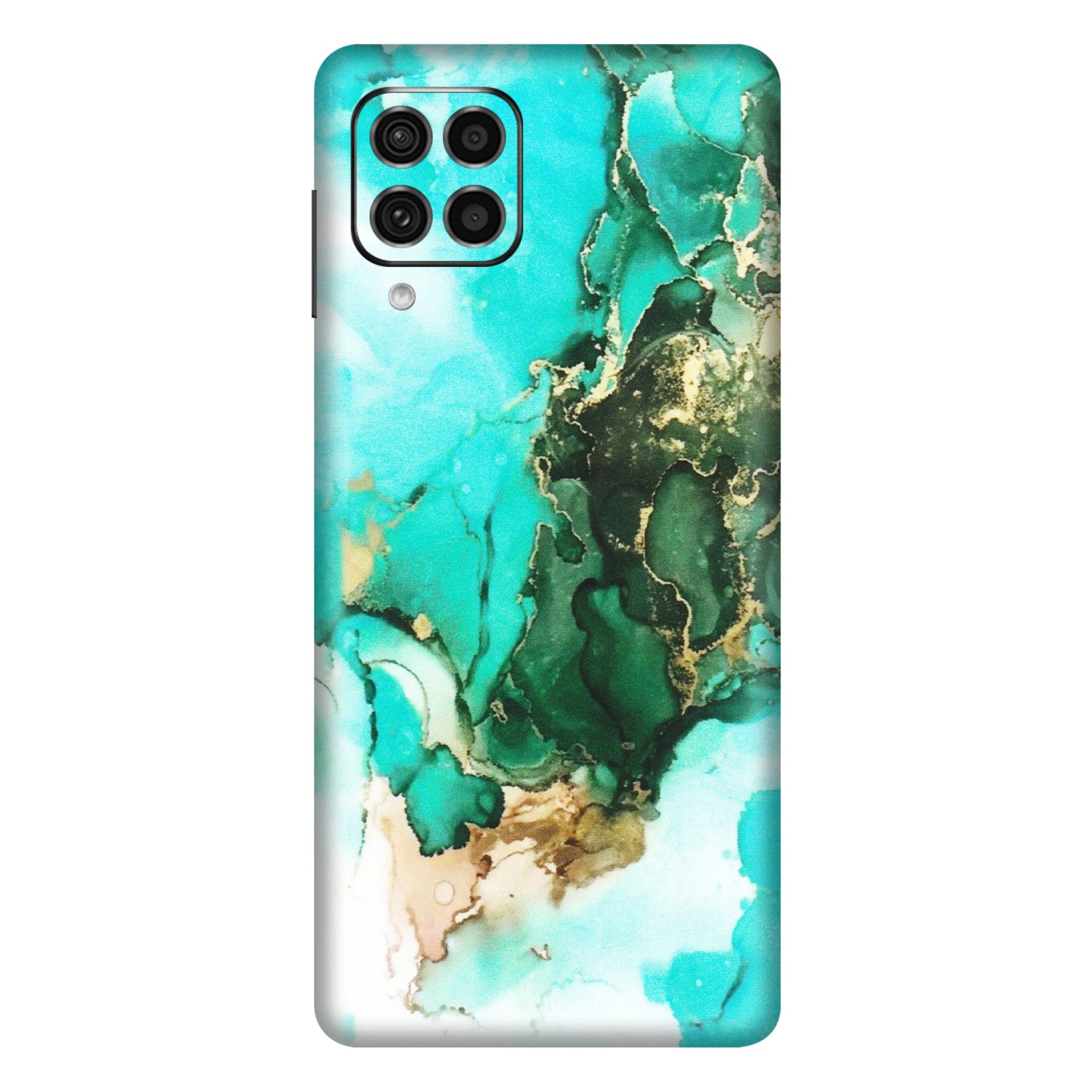 Samsung M/F/Note/Flip and C Phone Skins (All Models) - The Blue Gold Marble - Matte Finish (M-124) Samsung Galaxy F62